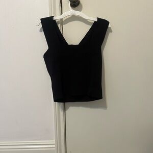 Chic Black V-Neck Crop Top